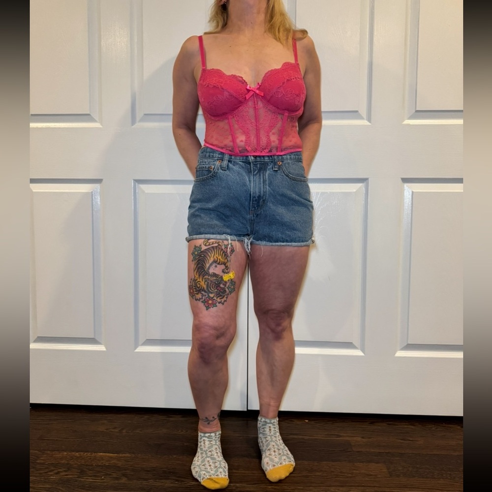 Vibrant Pink Lace Bustier